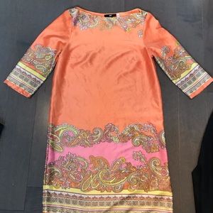 Orange and pink paisley dress